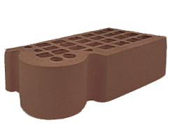 Кирпич керамический фасонный КФ-3 темно-коричневый 250*120*65 М200 ЖКЗ