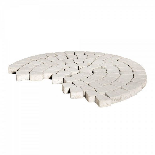 Плитка тротуарная Braer Классико круговая белый 60мм 11,4м2/пал 1,606т/пал