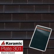 Керамическая черепица KORAMIC 301 Plain Tile Smooth 170*270мм black glazed