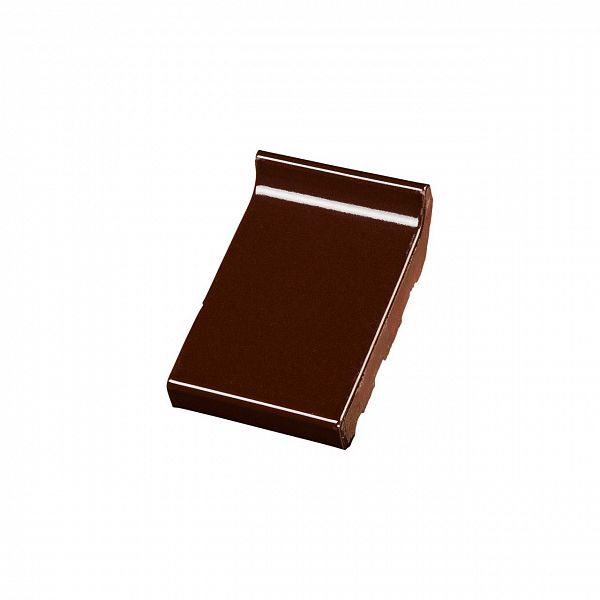 Отлив клинкерный Wienerberger заверш. с канавкой 105x160x30 dark brown shine glazed